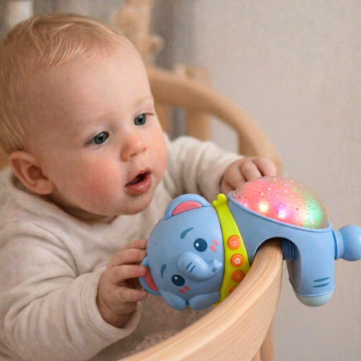 Elephant projector with melodies and a night light, sleep aid for children, Woopie