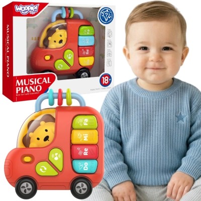 WOOPIE Pianinko Interaktywne Autobus Lew Muzyczna Zabawka 18m+