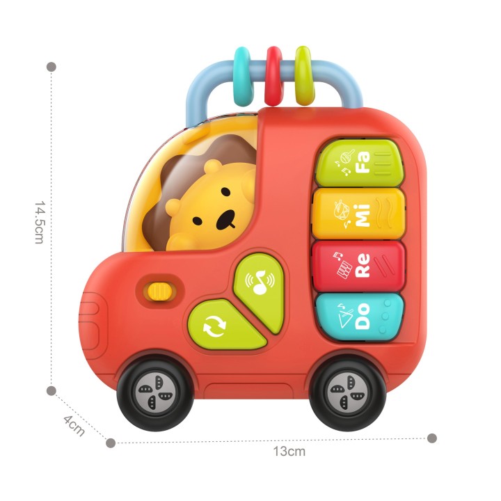 WOOPIE Pianinko Interaktywne Autobus Lew Muzyczna Zabawka 18m+
