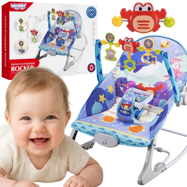 WOOPIE 2-in-1 Crab Rocker and Bouncer | Interactive with Vibrations
