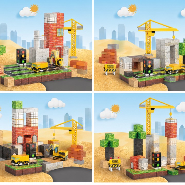 Magnetic Building Blocks Construction Site 115 pcs WOOPIE - Creative Set