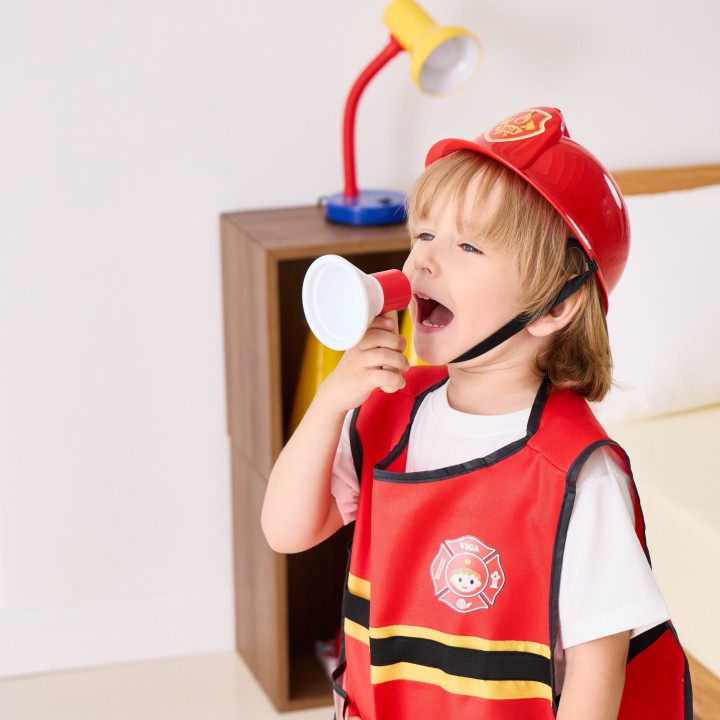 VIGA Little Firefighter Set with Vest | 8 Wooden Accessories