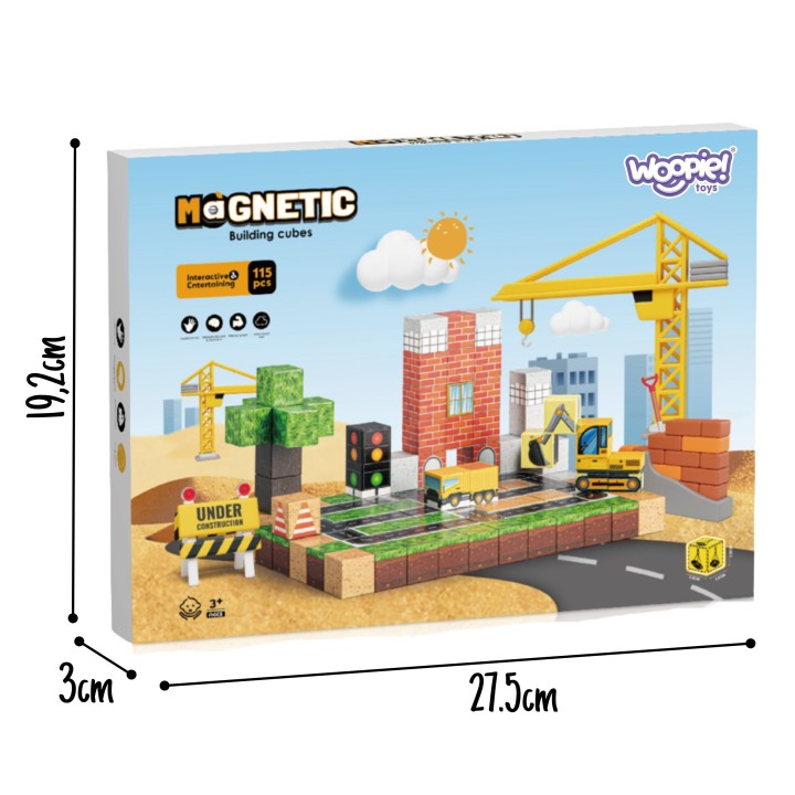 Magnetic Building Blocks Construction Site 115 pcs WOOPIE - Creative Set