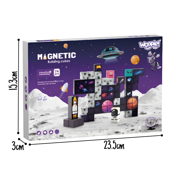 WOOPIE Magnetic construction cubes Kosmos 74 pcs.
