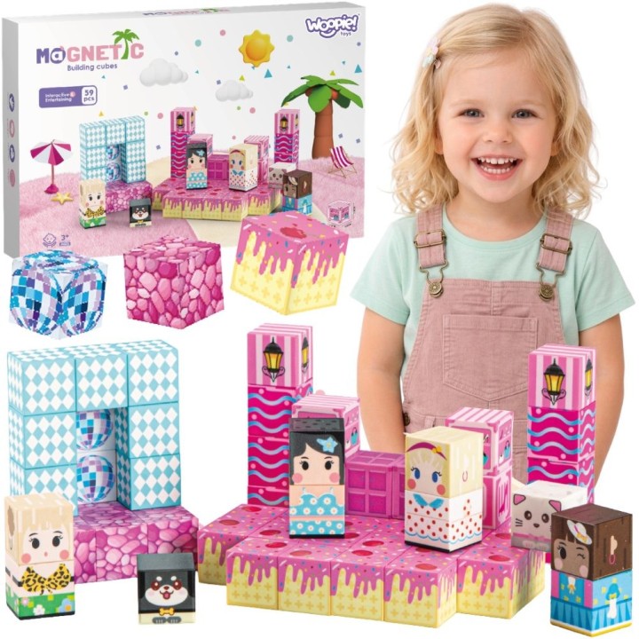 Woopie magnetic educational blocks 3D 59 pcs.