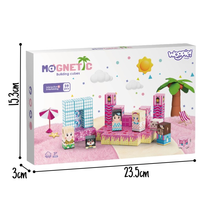 Woopie klocki magnetyczne edukacyjne  3D 59 el.