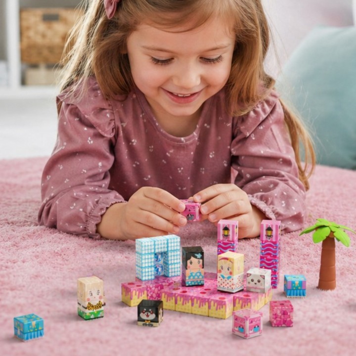 Woopie klocki magnetyczne edukacyjne  3D 59 el.