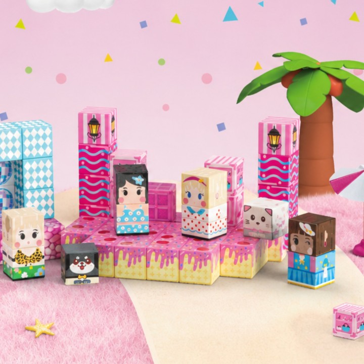 Woopie magnetic educational blocks 3D 59 pcs.