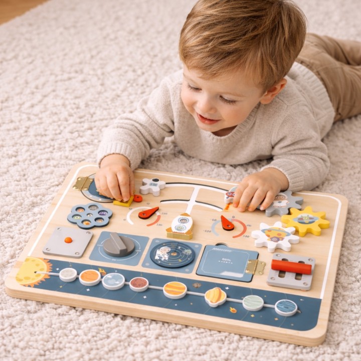 Woopie Space Manipulative Board - Wooden Educational STEM