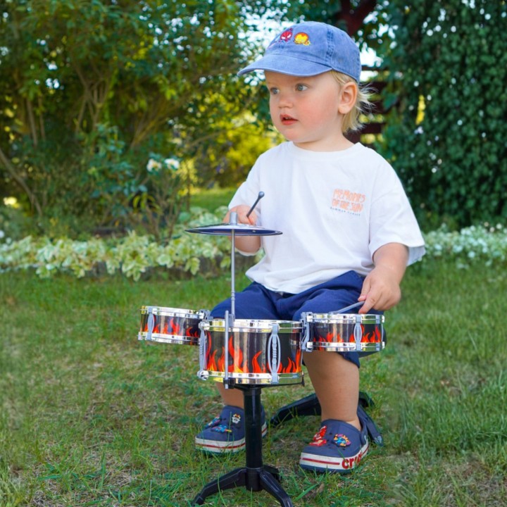 WOOPIE Educational Percussion for Children - 3 Drums, Cymbal, Stool