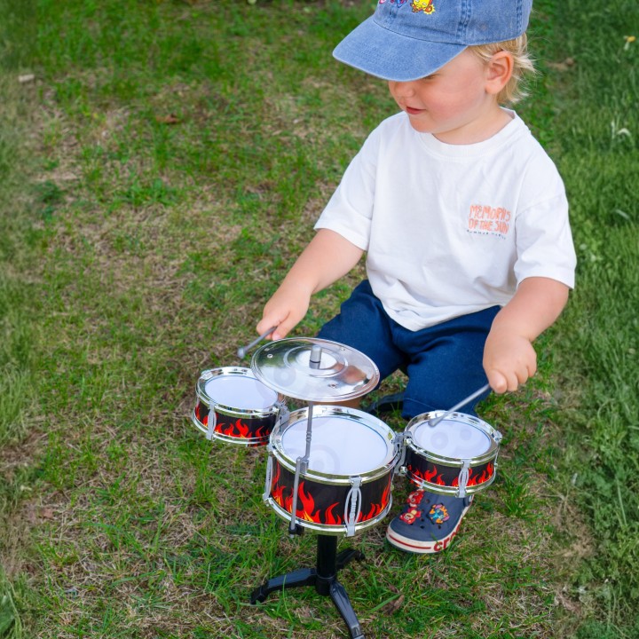 WOOPIE Educational Percussion for Children - 3 Drums, Cymbal, Stool