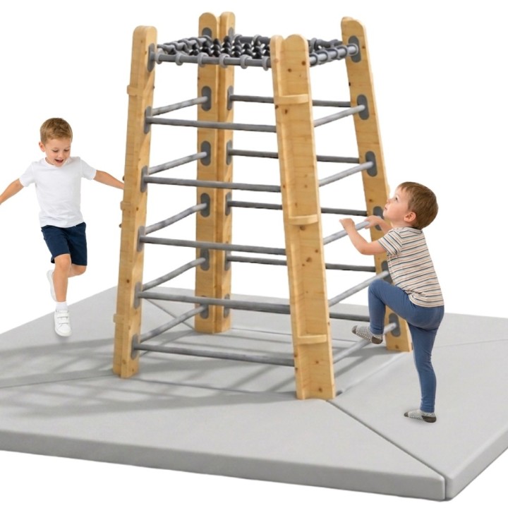 Wooden Climbing Tower with Mats Classic World - Playground