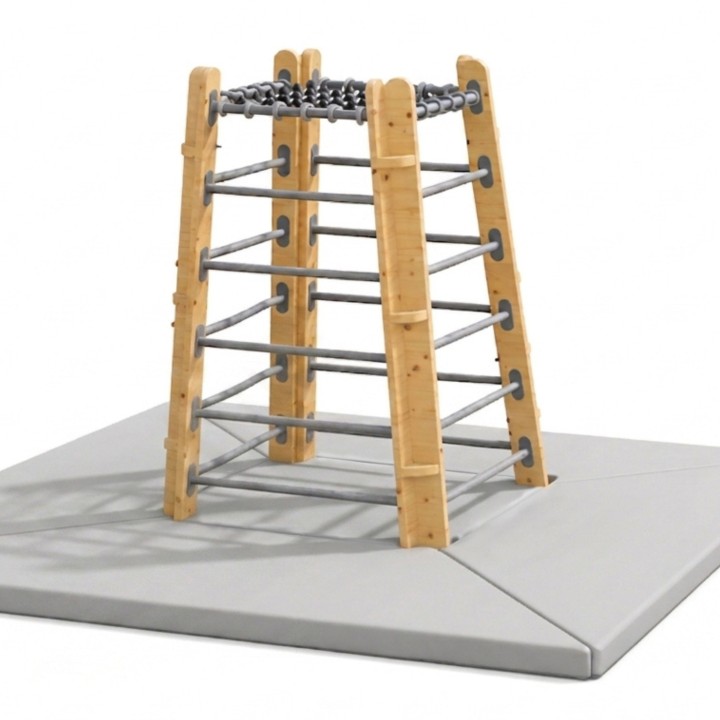 Wooden Climbing Tower with Mats Classic World - Playground