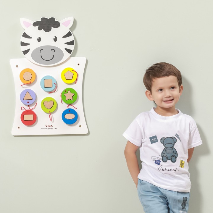 Wooden Zebra Manipulative Board FSC Montessori - VIGA