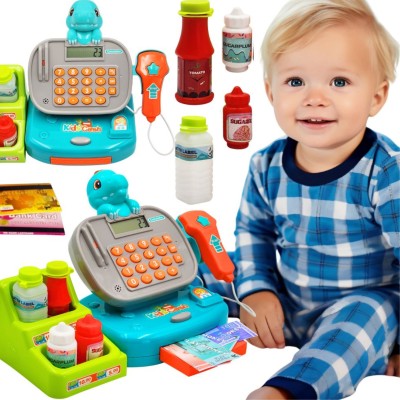 WOOPIE DINO Cash Register with Shelf Blue - Toys for Children