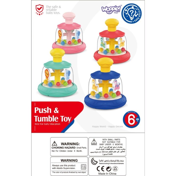 WOOPIE BABY Colorful Horses Blue Spinning Top Carousel with Balls