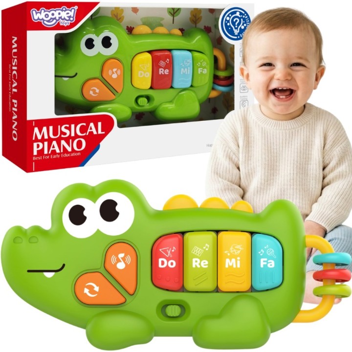 WOOPIE Pianinko Interaktywne Krokodyl Muzyczne Organki 18m+
