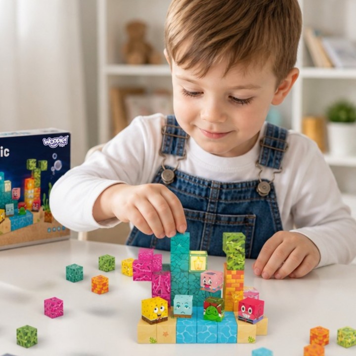 Woopie Magnetic Blocks 63 pcs | Ocean Adventure 3D