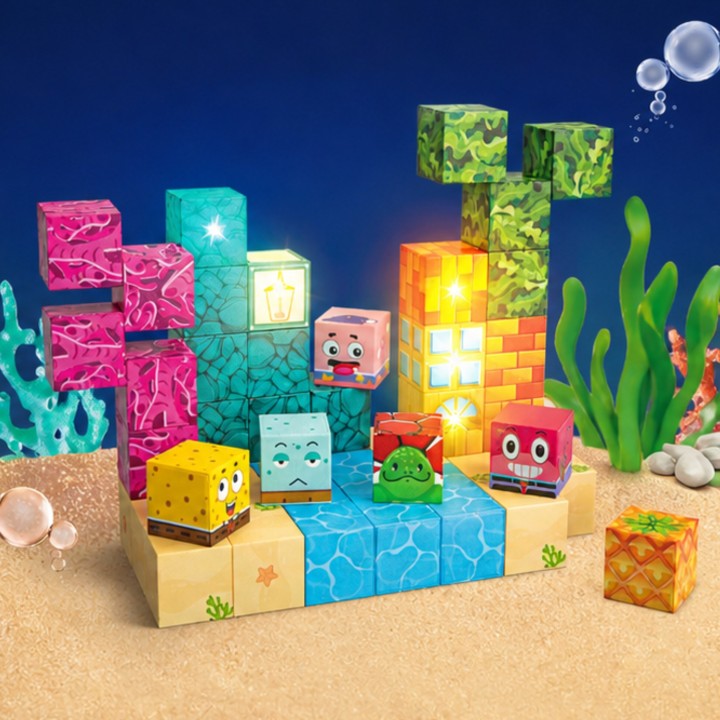 Woopie Magnetic Blocks 63 pcs | Ocean Adventure 3D