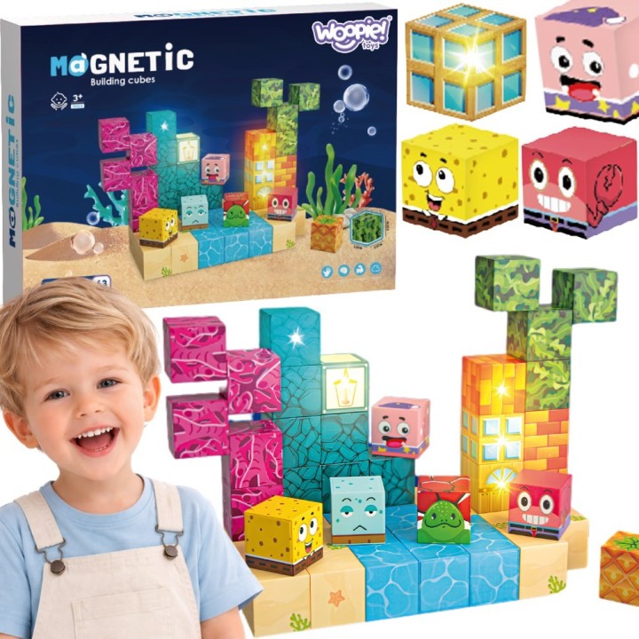 Woopie Magnetic Blocks 63 pcs | Ocean Adventure 3D