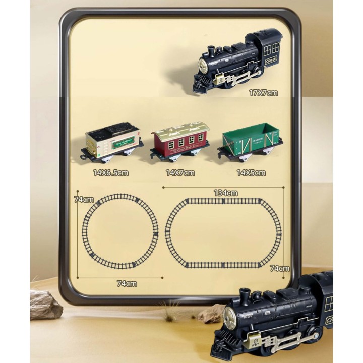 WOOPIE Classic Steam Train Locomotive Track XXL - Toy for Children