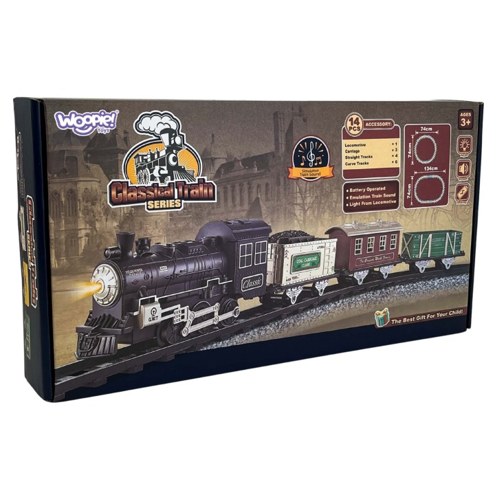 WOOPIE Classic Steam Train Locomotive Track XXL - Toy for Children