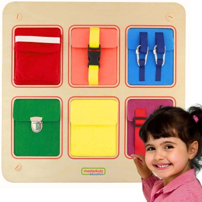 Drewniana Tablica Manipulacyjna MASTERKIDZ - Flex z Klamrami