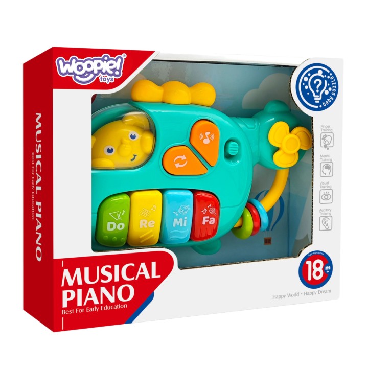 WOOPIE Interactive Piano Helicopter Musical Elephant 18m+