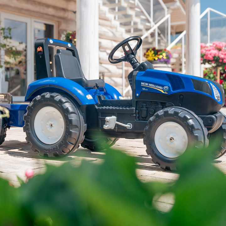 FALK Duży Traktor z przyczepką New Holland
