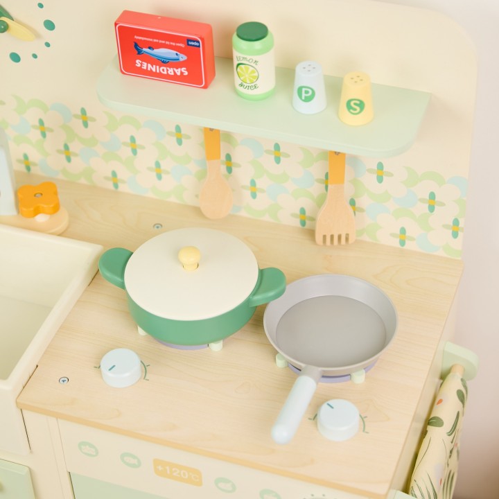 CLASSIC WORLD XXL Wooden Kitchen with Washing Machine and Accessories