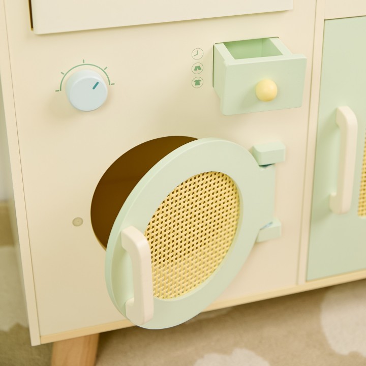 CLASSIC WORLD XXL Wooden Kitchen with Washing Machine and Accessories