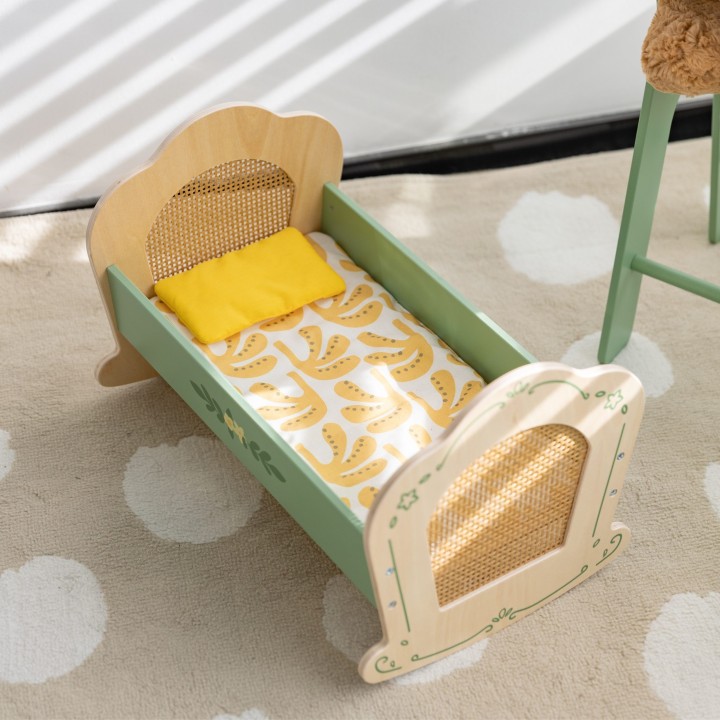 Vintage Wooden Cradle CLASSIC WORLD for Dolls - Elegance and Style