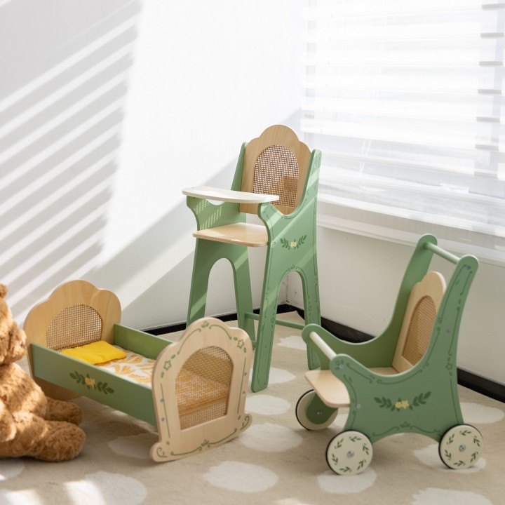 Wooden Vintage Doll Carriage CLASSIC WORLD - The Perfect Toy