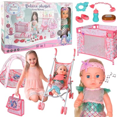 Lalka Syrenka Deluxe Playset 18w1 WOOPIE – Wózek Łóżeczko Dźwięk