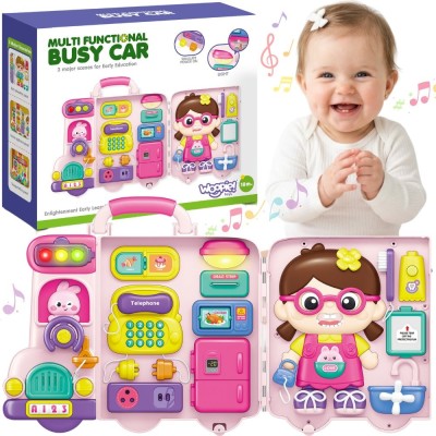 WOOPIE Tablica Manipulacyjna Busy Car 3w1 Interaktywna Walizka