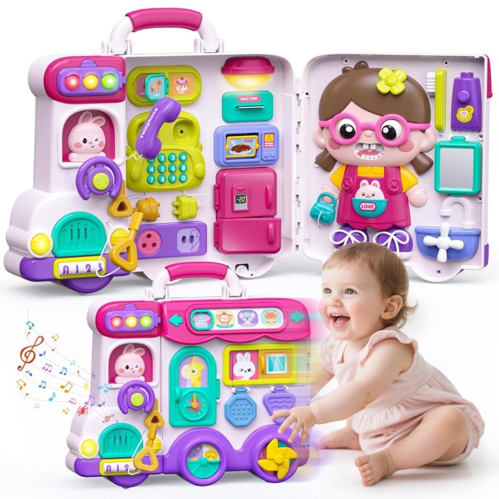 WOOPIE Tablica Manipulacyjna Busy Car 3w1 Interaktywna Walizka
