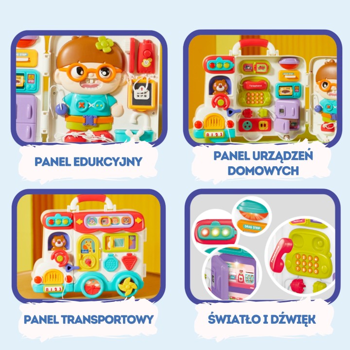 WOOPIE Busy Car Manipulation Board 3in1 Interactive Suitcase