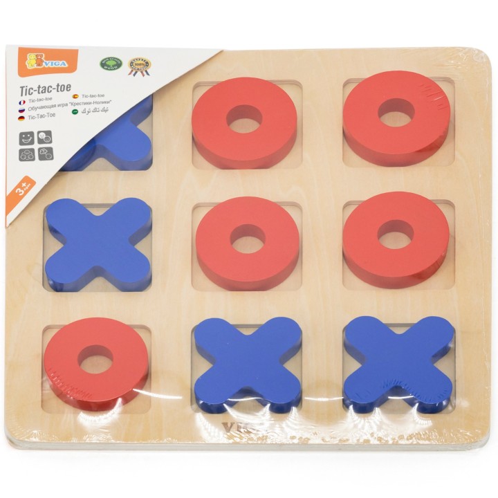 Viga Wooden Tic-Tac-Toe Game - Classic Entertainment