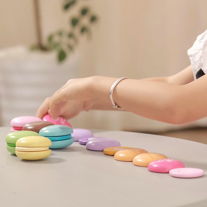 VIGA Wooden Colorful Macaroon Cookies 8 pcs - Set