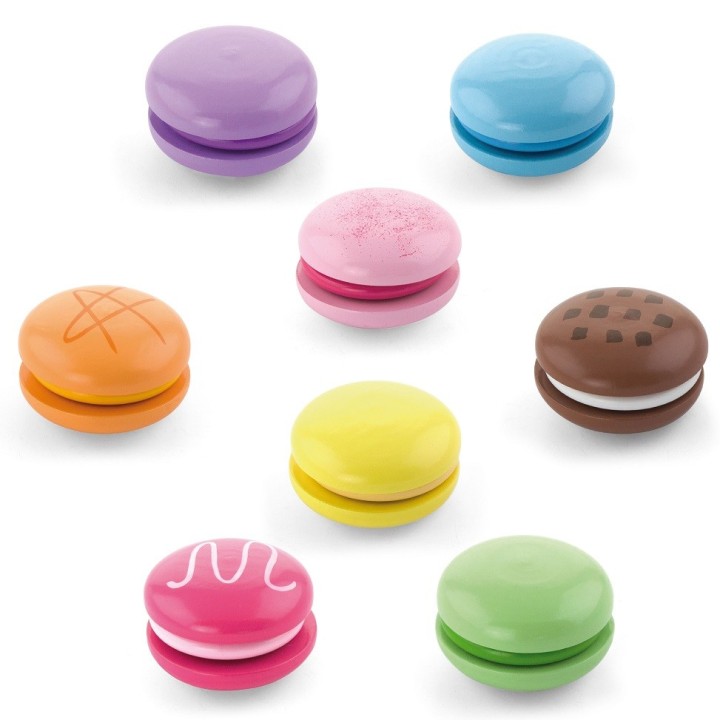 VIGA Wooden Colorful Macaroon Cookies 8 pcs - Set