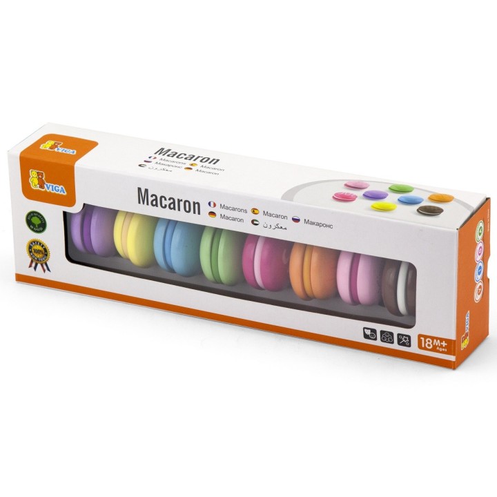 VIGA Wooden Colorful Macaroon Cookies 8 pcs - Set