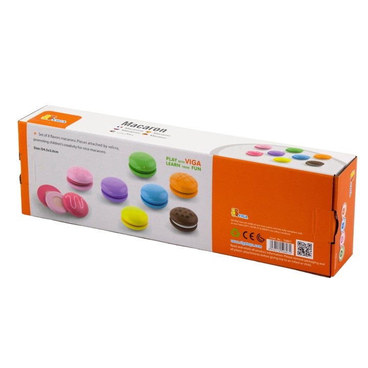 VIGA Wooden Colorful Macaroon Cookies 8 pcs - Set
