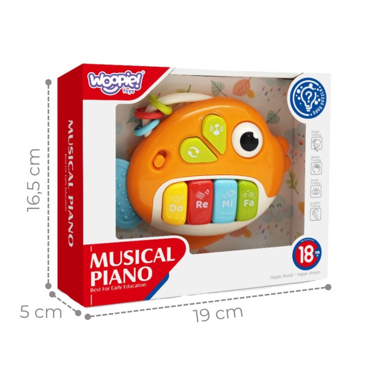 WOOPIE BABY Pianinko Interaktywne Muzyczna Rybka - Zabawka dla Dzieci