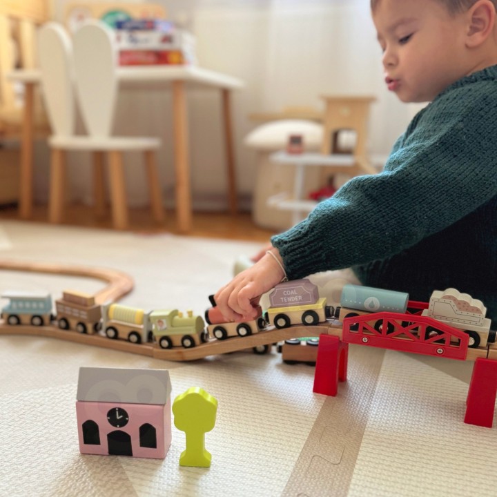 Drewniane Pojazdy Wagoniki na Magnes TOOKY TOY - Zabawka dla Dzieci