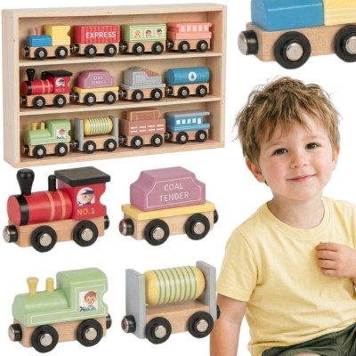 Wooden Magnetic Carriages TOOKY TOY - Toys for Children