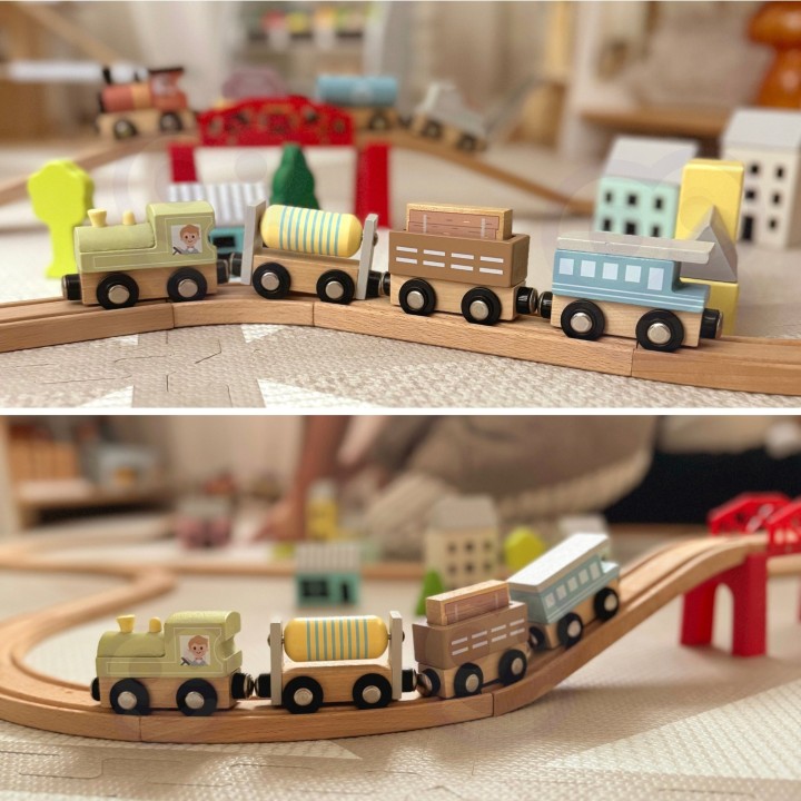 Wooden Magnetic Carriages TOOKY TOY - Toys for Children