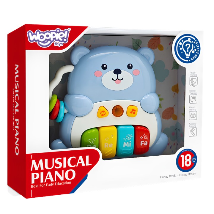 WOOPIE BABY Pianinko Interaktywne Muzyczny Miś - Zabawka Muzyczna