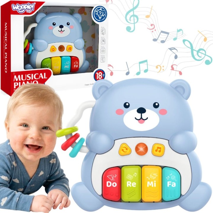 WOOPIE BABY Pianinko Interaktywne Muzyczny Miś - Zabawka Muzyczna