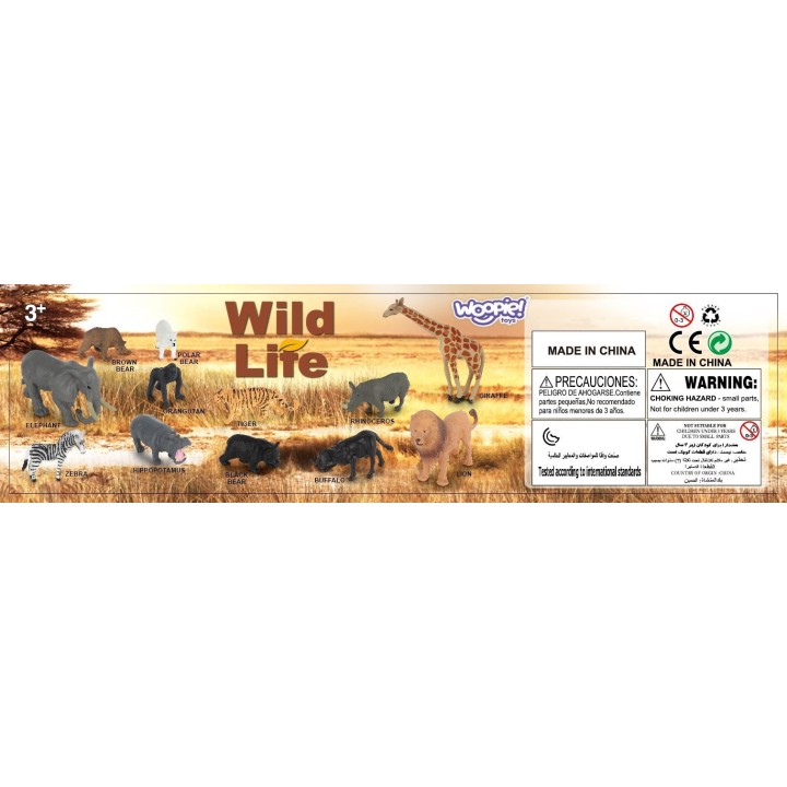WOOPIE Wild Animals Figures Set 16 pcs - Toy for Children