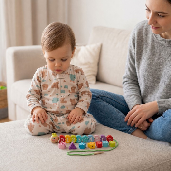 Wooden Caterpillar Threading Blocks - Tooky Toy - Learning and Play!